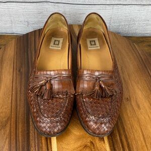Magnanni Woven Tassel Loafers Brown Leather Men’s Shoe Size 12